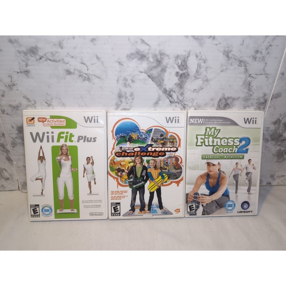 3x Nintendo Wii CIB Active Life: Extreme Challenge, Fit Plus ,My Fitness Coach 2